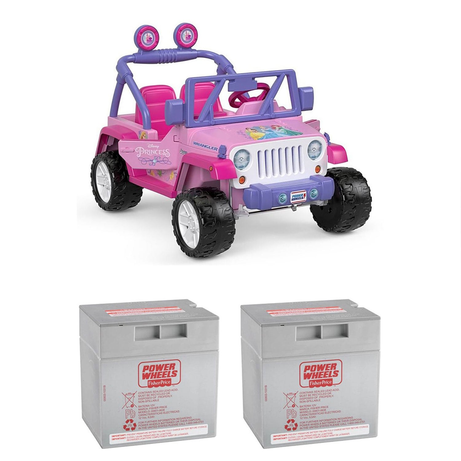 Power Wheels 12 Volt Disney Princess Jeep Ride On Replacement Battery 2 Pack Bed Bath Beyond 36526583